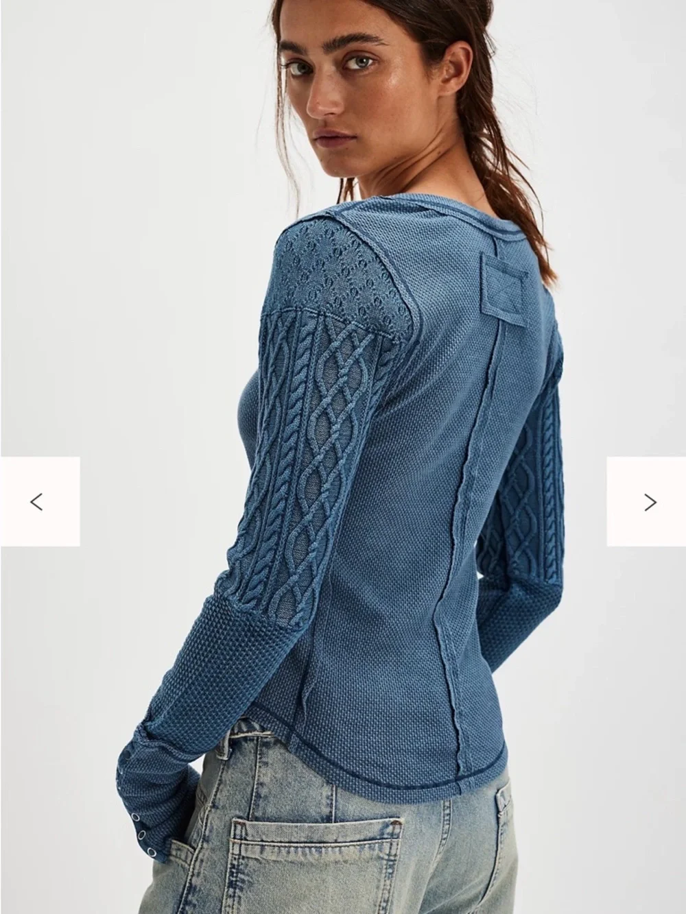Free People We The Free Twisted Cable Cuff thermal henley top XS